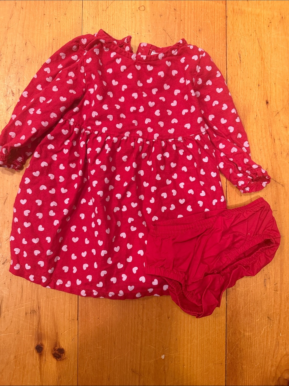 2 PC Dress Carter’s just for you Baby Red Heart Print Casual cotton 6 months